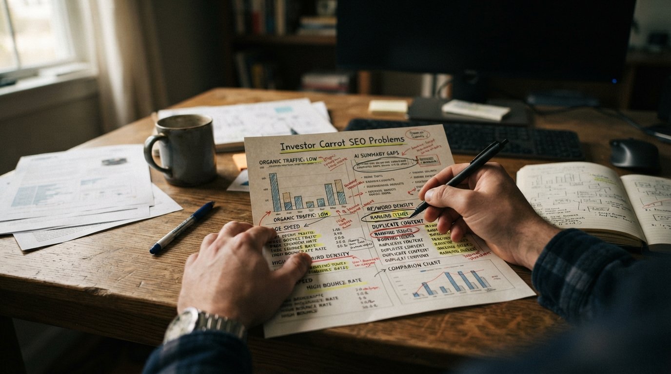 investor carrot SEO problems Core Web Vitals report